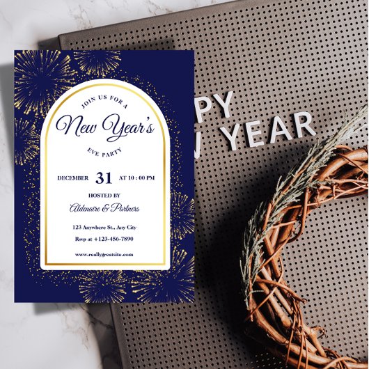 Uitnodiging luxe Oud en Nieuw-feest template