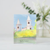 Uitnodiging Magic Castle Waterverf Party (Staand voorkant)