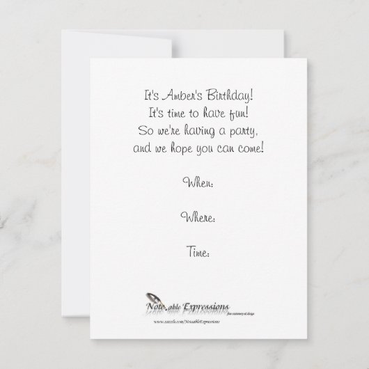 Uitnodiging Magic Castle Waterverf Party (Achterkant)