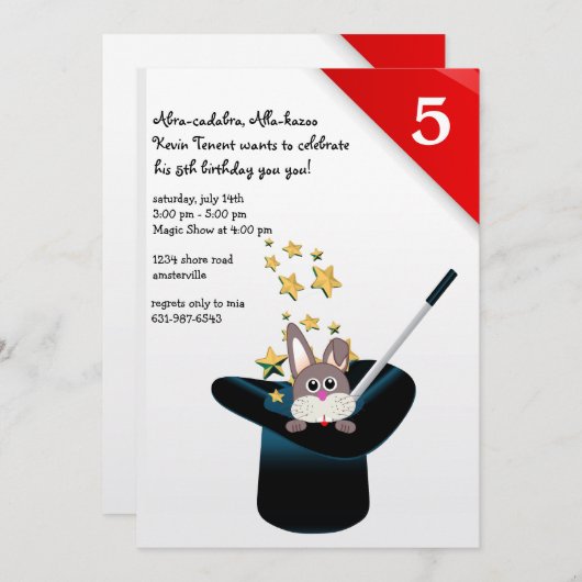 Uitnodiging Magic Pet Party (Voorkant / Achterkant)