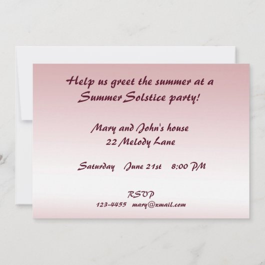 Uitnodiging Magical Forest Summer Solstice Party (Achterkant)