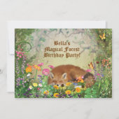 Uitnodiging Magical Fox Forest Party (Achterkant)