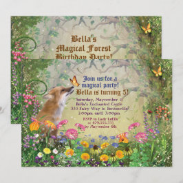 Uitnodiging Magical Fox Forest Party
