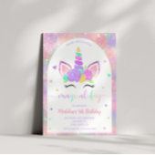 Uitnodiging Magical Rainbow Unicorn Birthday Party