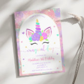 Uitnodiging Magical Rainbow Unicorn Birthday Party