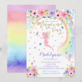 Uitnodiging Magische Rainbow Fairy Party (Voorkant / Achterkant)
