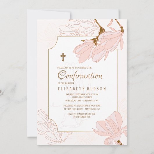 Uitnodiging Magnolia Bloesems (Voorkant)