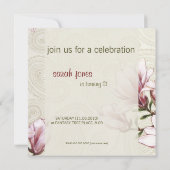 Uitnodiging Magnolia en Paisley Birthday (Achterkant)