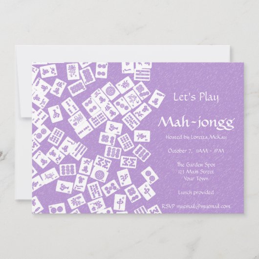 Uitnodiging Mah-jongg Game Party (Voorkant)
