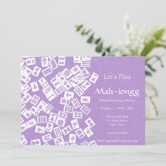 Uitnodiging Mah-jongg Game Party (Staand voorkant)