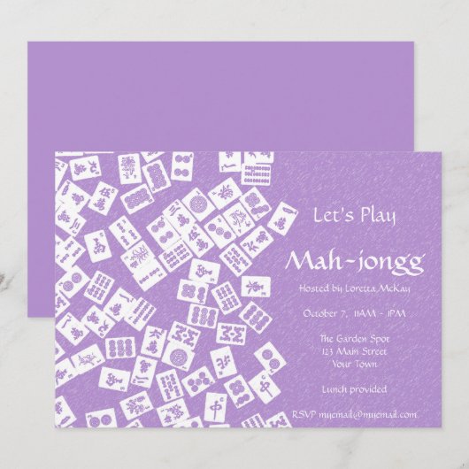 Uitnodiging Mah-jongg Game Party (Voorkant / Achterkant)