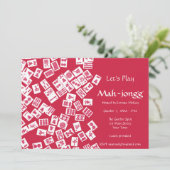 Uitnodiging Mah-Jongg Game Party (Staand voorkant)