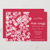 Uitnodiging Mah-Jongg Game Party (Voorkant / Achterkant)