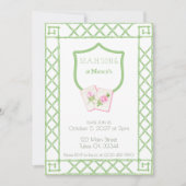 Uitnodiging Mahjong-feestje, groene bloesembamboe (Voorkant)