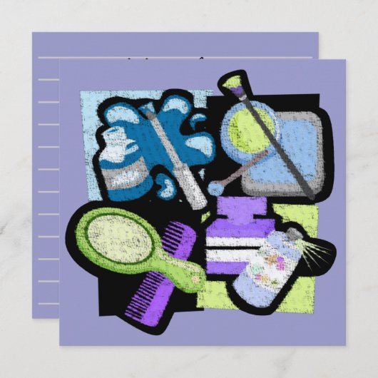 Uitnodiging makeoverpartij (Voorkant / Achterkant)