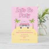 Uitnodiging Malibu Beach Feest (Staand voorkant)