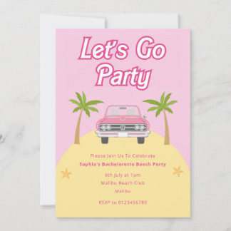 Uitnodiging Malibu Beach Feest