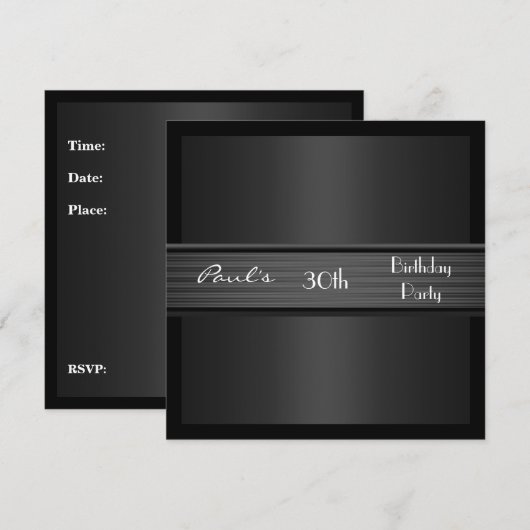 Uitnodiging Mannen 30e verjaardag Zwarte Leger (Voorkant / Achterkant)