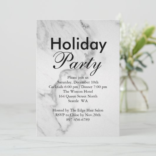 Uitnodiging Marble Corporate Holiday Party (Staand voorkant)