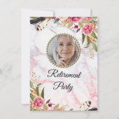 Uitnodiging Marble Floral Retirement Party (Achterkant)