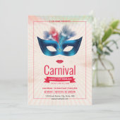 Uitnodiging Mardi Gras (Staand voorkant)