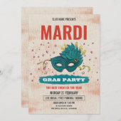 Uitnodiging Mardi Gras (Voorkant / Achterkant)