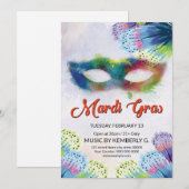 Uitnodiging Mardi Gras (Voorkant / Achterkant)