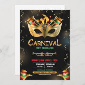 Uitnodiging Mardi Gras (Voorkant / Achterkant)