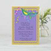 Uitnodiging Mardi Gras (Staand voorkant)