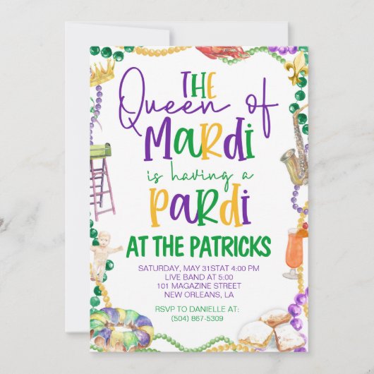 Uitnodiging Mardi Gras (Voorkant)