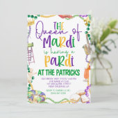 Uitnodiging Mardi Gras (Staand voorkant)