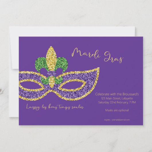 Uitnodiging Mardi Gras (Voorkant)
