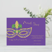 Uitnodiging Mardi Gras (Staand voorkant)