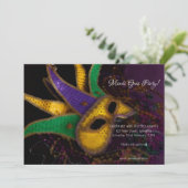 Uitnodiging Mardi Gras (Staand voorkant)