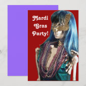Uitnodiging Mardi Gras (Voorkant / Achterkant)