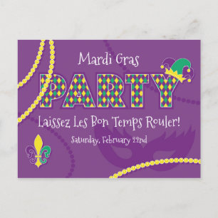 Uitnodiging Mardi Gras Beads