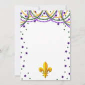 Uitnodiging Mardi Gras Beads & Stars Party (Achterkant)