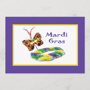 Uitnodiging Mardi Gras Mask & Kingcake Party