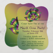 Uitnodiging Mardi Gras Mask Party (Voorkant / Achterkant)