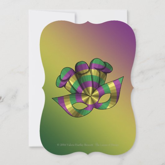 Uitnodiging Mardi Gras Mask Party (Achterkant)