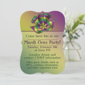 Uitnodiging Mardi Gras Mask Party (Staand voorkant)
