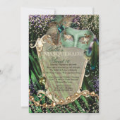 Uitnodiging Mardi Gras Masquerade Party (Achterkant)