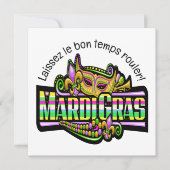 Uitnodiging Mardi Gras Masquerade Party (Voorkant)