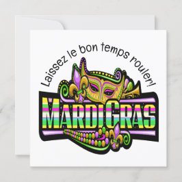 Uitnodiging Mardi Gras Masquerade Party