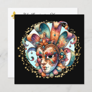 Uitnodiging Mardi Gras Masquerade Party