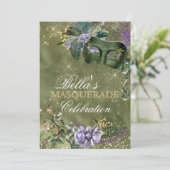 Uitnodiging Mardi Gras Masquerade Party (Staand voorkant)