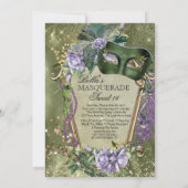 Uitnodiging Mardi Gras Masquerade Party (Achterkant)