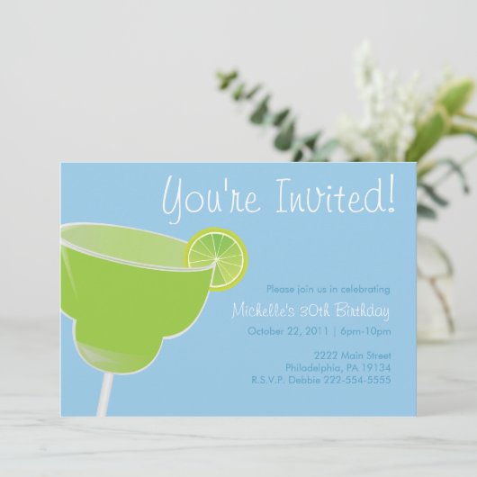 Uitnodiging Margarita Party (Staand voorkant)