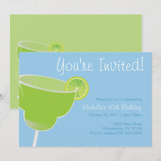 Uitnodiging Margarita Party (Voorkant / Achterkant)