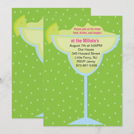 Uitnodiging Margarita Party (Voorkant / Achterkant)